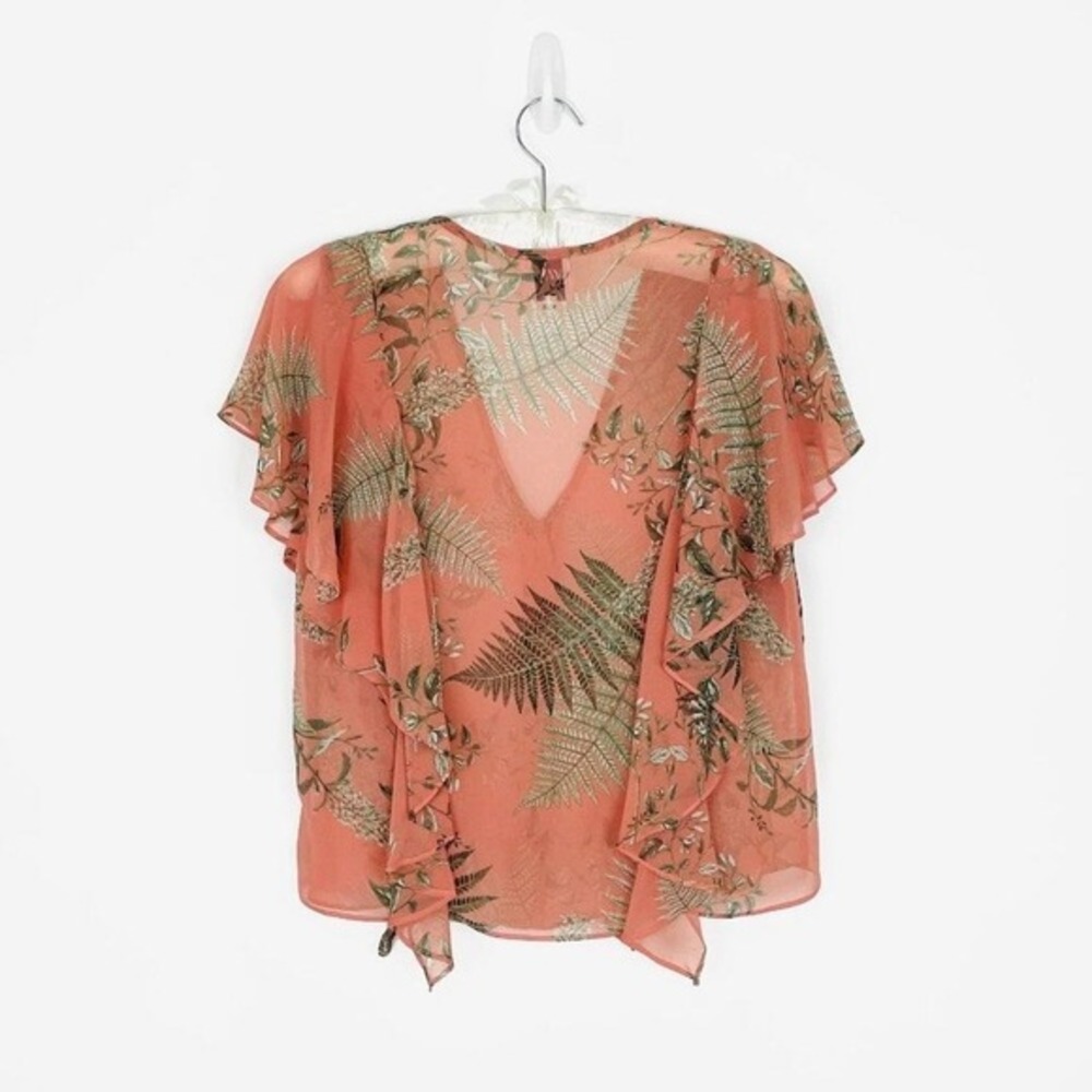 MISA Los Angeles Botanical Print Blouse Size XS Pink Boho Romantic Fairy‎ Summer - Picture 3 of 14